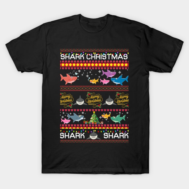 Shark Christmas T shirt Funny For Cat Lovers T-Shirt by TeeAaron